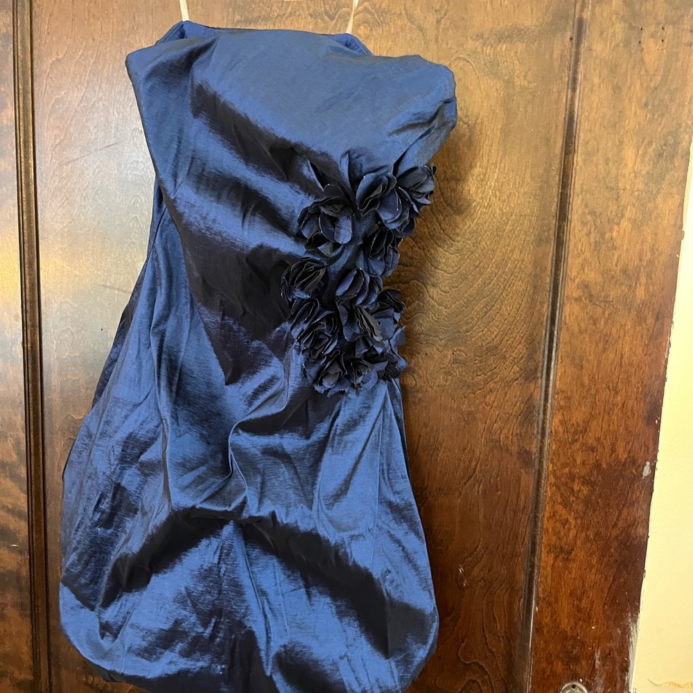 Strapless Silk Taffeta Bubble Hem Dress